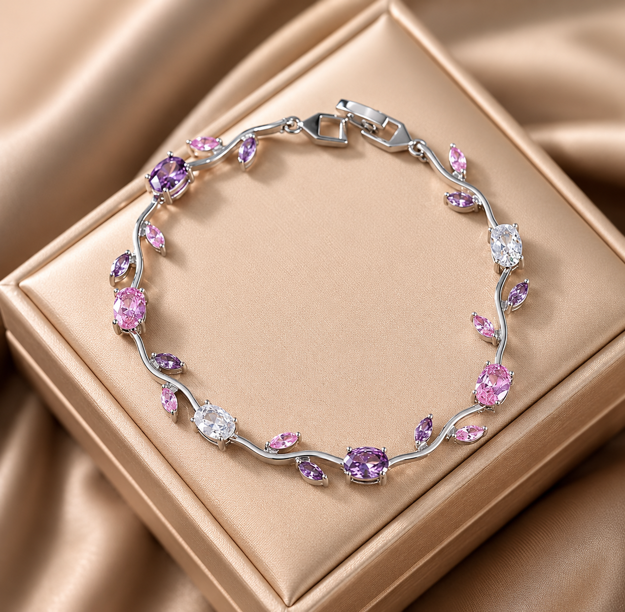 Tulip Dream Floral Crystal Bracelet