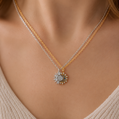 Sun & Moon Couple Matching Necklace – Celestial Gift