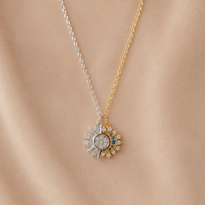 Sun & Moon Couple Matching Necklace – Celestial Gift