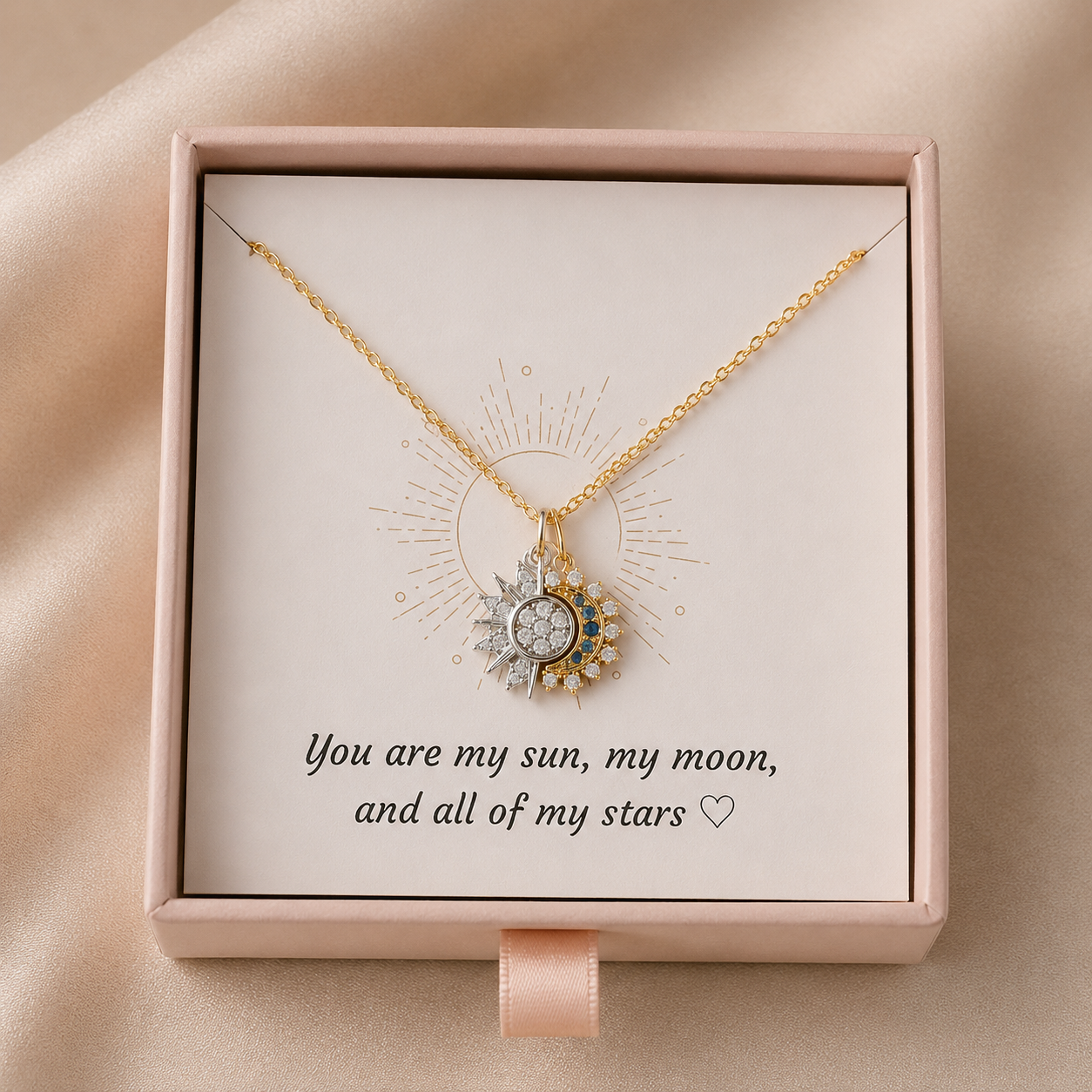 Sun & Moon Couple Matching Necklace – Celestial Gift