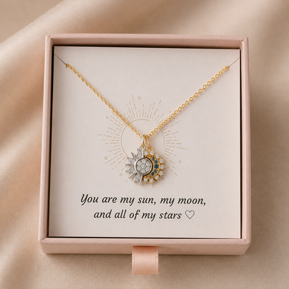 Sun & Moon Couple Matching Necklace – Celestial Gift